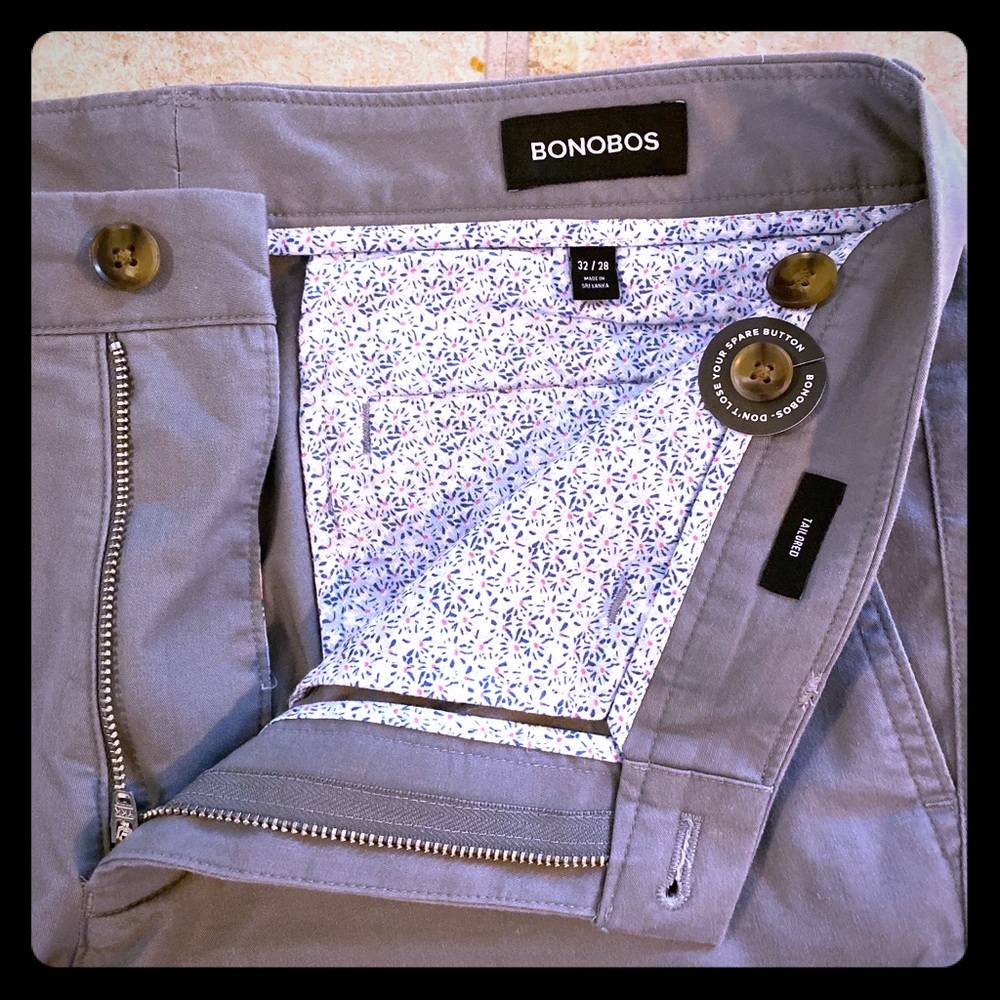 Bonobos Grey Lightweight Chinos - 32x28